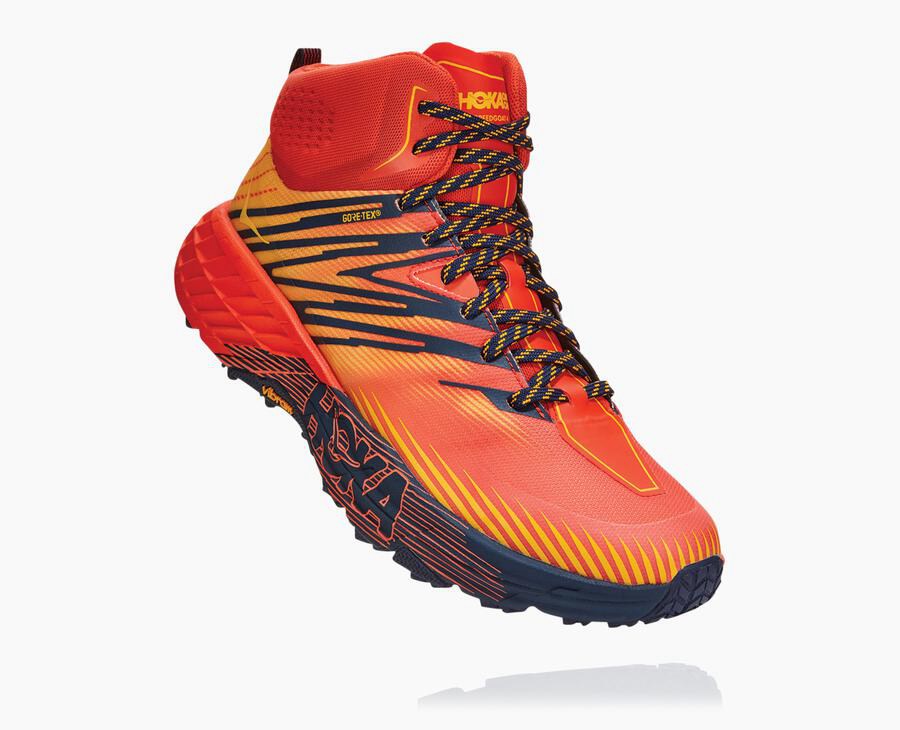 Hoka One One Trailsko Herre - Speedgoat Mid Gore-Tex 2 - Rød - 794381QCL